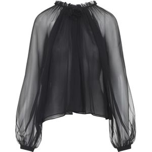 Alberta Ferretti, Dames, Blouses & Shirts, Zwart, Maat: XS Zijde,
