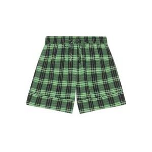 Ganni Geruite Trekkoord Shorts , Green , Dames , Maat: 2XS