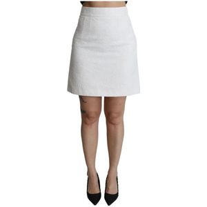 Dolce & Gabbana, Dames, Rokken, Wit, Maat: XS Brokaat,