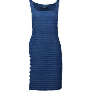 Versace, Dames, Jurken, Blauw, Maat: 2XS Denim,