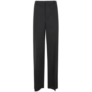 Saint Laurent, Heren, Broeken, Zwart, Maat: XL Wol,