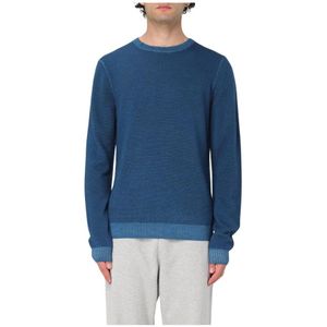 Sun68, Heren, Truien, Blauw, Maat: M Katoen,