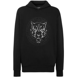 Plein Sport Sweatshirt 'Tiger'  pastelblauw / zwart / wit