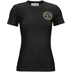 Versace Jeans Couture - T-shirt Jurk - Zwart - Katoen - Korte Mouwen