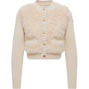 Moncler, Dames, Truien, Beige, Maat: M Wol,