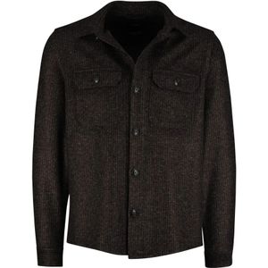 Cavallaro, Heren, Overhemden, Bruin, Maat: M Wol,