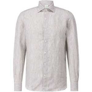 Finamore, Heren, Overhemden, Beige, Maat: M Linnen,