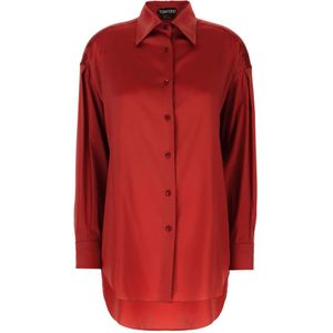 Tom Ford, Dames, Blouses & Shirts, Rood, Maat: S Zijde,