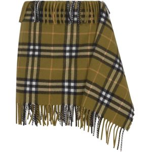 Burberry, Dames, Rokken, Groen, Maat: S Wol,