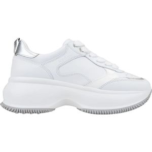 Hogan Leren Vetersneakers , White , Dames , Maat: 36 EU