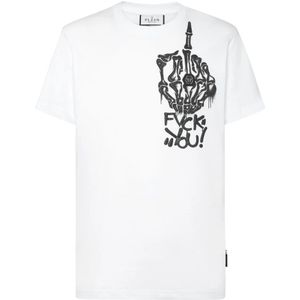 Philipp Plein, Heren, Tops, Wit, Maat: 3XL Katoen,