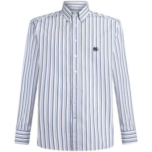 Etro, Heren, Overhemden, Blauw, Maat: M Katoen,