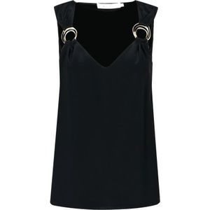 Simona Corsellini, Dames, Tops, Zwart, Maat: L Viscose,