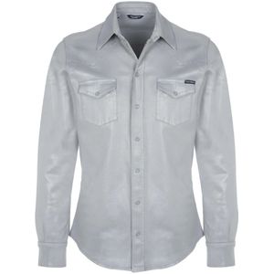 Dolce & Gabbana, Heren, Overhemden, Grijs, Maat: M