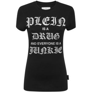 Philipp Plein, Dames, Tops, Zwart, Maat: M Katoen,