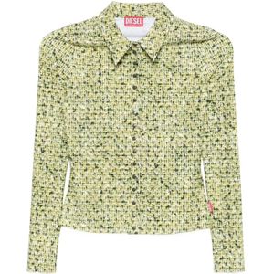 Diesel, Dames, Blouses & Shirts, Groen, Maat: XS