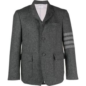 Thom Browne, Heren, Jassen, Grijs, Maat: L Tweed,