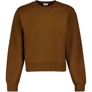 Saint Laurent, Heren, Sweatshirts & Hoodies, Bruin, Maat: S Katoen,