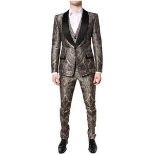 Dolce & Gabbana, Heren, Pakken, Veelkleurig, Maat: S Zijde,