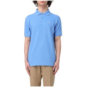 Barbour, Heren, Tops, Blauw, Maat: 3XL Piqué,