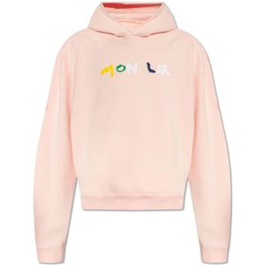 Moncler, Heren, Sweatshirts & Hoodies, Roze, Maat: XL Katoen,