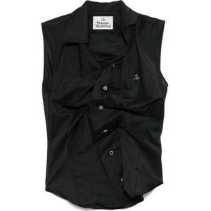 Vivienne Westwood, Dames, Blouses & Shirts, Zwart, Maat: S Katoen,
