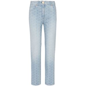 Balmain Monogram klassieke jeans , Blue , Dames , Maat: XS