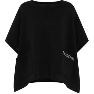 Moschino, Dames, Jassen, Zwart, Maat: ONE Size Wol,