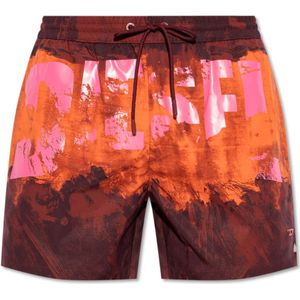 Diesel, Heren, Badkleding, Rood, Maat: S Poliester,