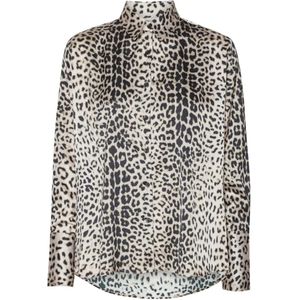 Karmamia, Dames, Blouses & Shirts, Bruin, Maat: XS Satijn,