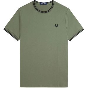 Fred Perry - M1588 - T-shirt - Wit - Katoen - Korte Mouwen