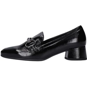 Gabor - Loafers - Zwart - Lakleer - Vierkante Neus - Metalen Element