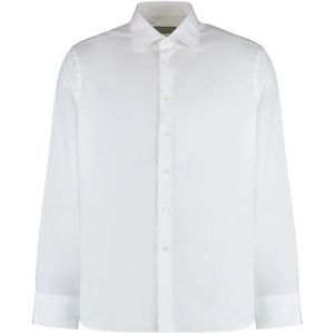 Canali, Heren, Overhemden, Wit, Maat: L Katoen,