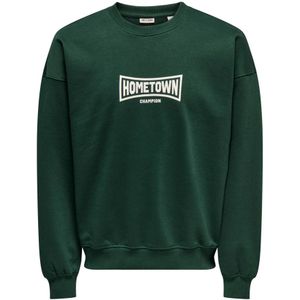 Only & Sons - ONSTURNER - Sweatshirt - Donkergroen - Ronde Hals