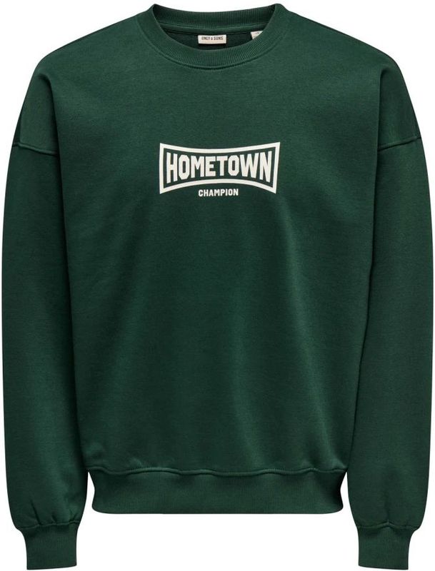 Only & Sons - ONSTURNER - Sweatshirt - Donkergroen - Ronde Hals