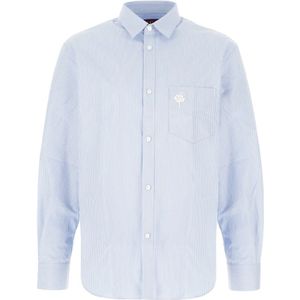 Gucci, Heren, Overhemden, Blauw, Maat: L Katoen,