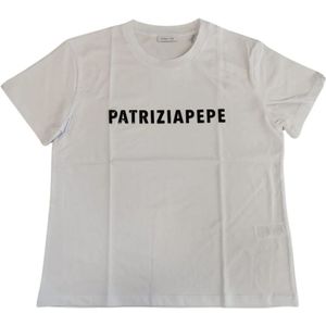 Patrizia Pepe, Dames, Tops, Wit, Maat: S Katoen,