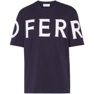 Ferragamo, Heren, Tops, Blauw, Maat: M Katoen,