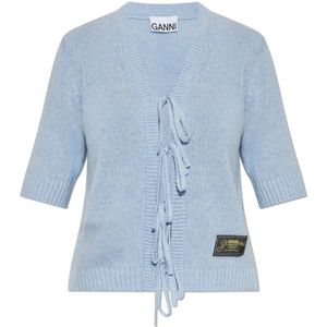 Ganni, Dames, Truien, Blauw, Maat: S Wol,