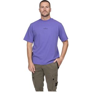 Stone Island, Heren, Tops, Paars, Maat: M Katoen,