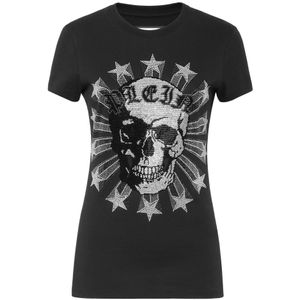 Philipp Plein, Dames, Tops, Zwart, Maat: XS Katoen,