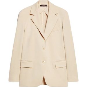 Max Mara, Dames, Jassen, Beige, Maat: XS Jersey,