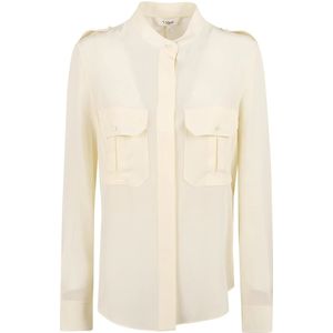 Chloé, Dames, Blouses & Shirts, Beige, Maat: L
