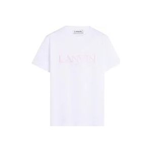 Lanvin Geborduurd T-shirt , White , Dames , Maat: S