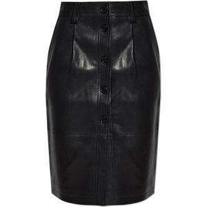 Anine Bing, Dames, Rokken, Zwart, Maat: L Leer,