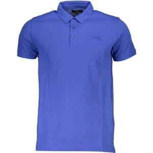 Cavalli Class - Blauw Katoenen Poloshirt - Heren - Met Borduurwerk