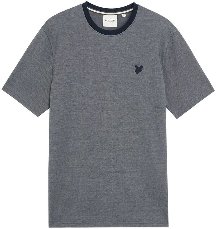 Lyle & Scott - Piqué Interlock T-shirt - Blauw - Heren