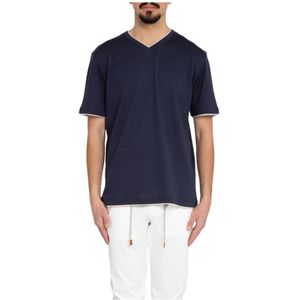Eleventy, Heren, Tops, Blauw, Maat: XL Katoen,