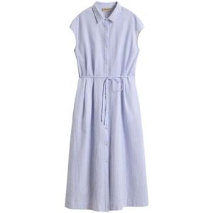 Woolrich, Dames, Jurken, Blauw, Maat: L Katoen,