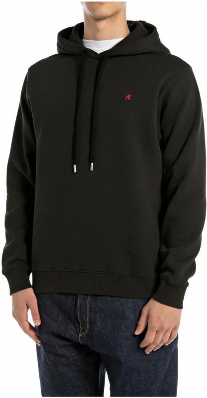 Replay - Basic Hoodie - Zwart - Katoen